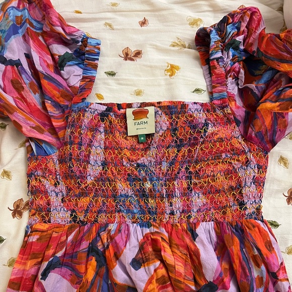 FARM RIO Colorful Bananas Puff Sleeve Maxi Dress - Picture 8 of 10